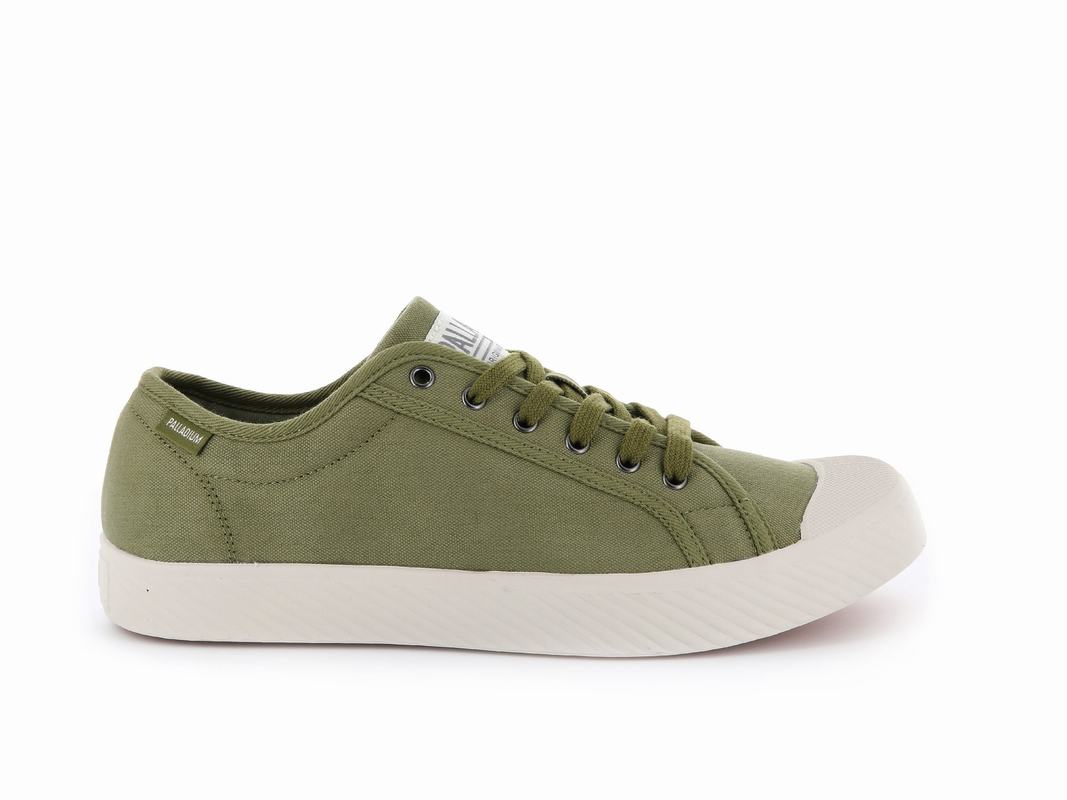 Palladium Pallaphoenix Og Canvas Mens Low Top Sneakers Olive Australia [NAKUSG-972]